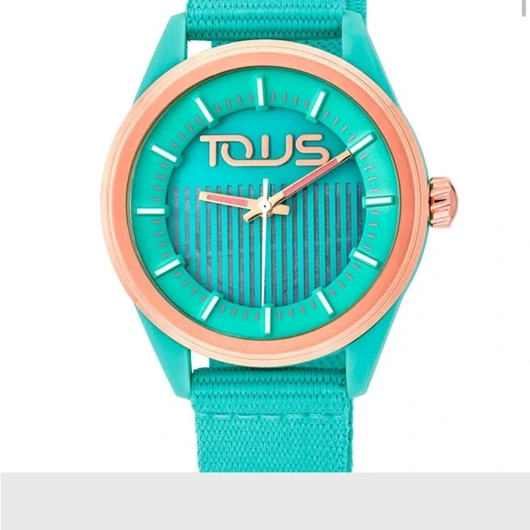 TOUS TURQUOISE SOLAR-POWERED AND SUSTAINABLE VIBRANT SUN WATCH - Picture 1 of 3